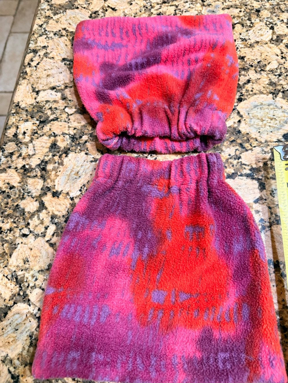 Equestrian item : English stirrup irons covers : Red / Purple Tie-Dye Fleece